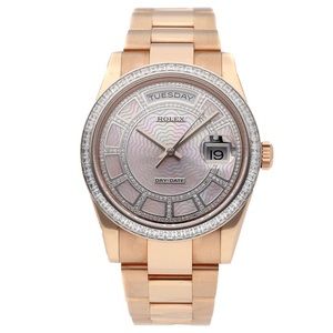 Rolex 36mm Pink Mother of Pearl Diamond Dial